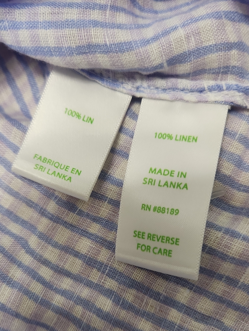 Lilly Pulitzer Sea View Linen Button Down Top in Lilac Verbena Gingham Size M - Picture 16 of 16